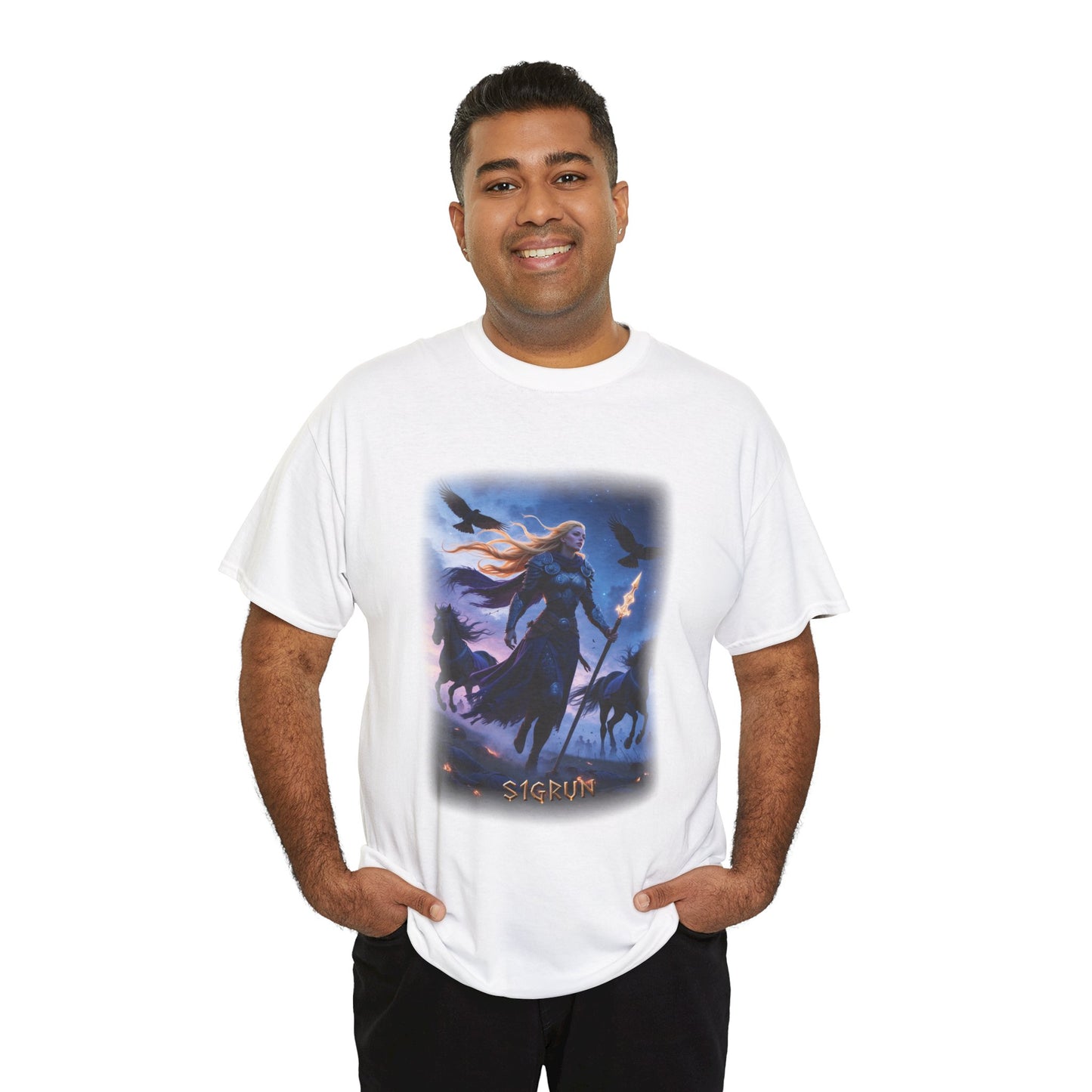SIGRÚN Valkyrie T-Shirt - A divine figure intervening in the affairs of men - Norse Mythology