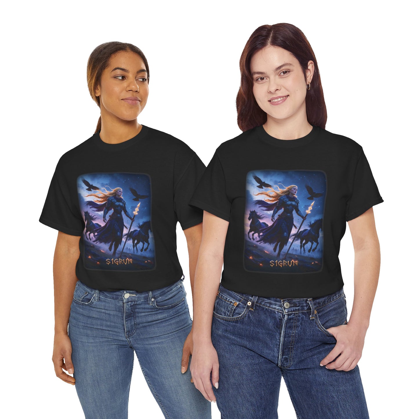 SIGRÚN Valkyrie T-Shirt - A divine figure intervening in the affairs of men - Norse Mythology