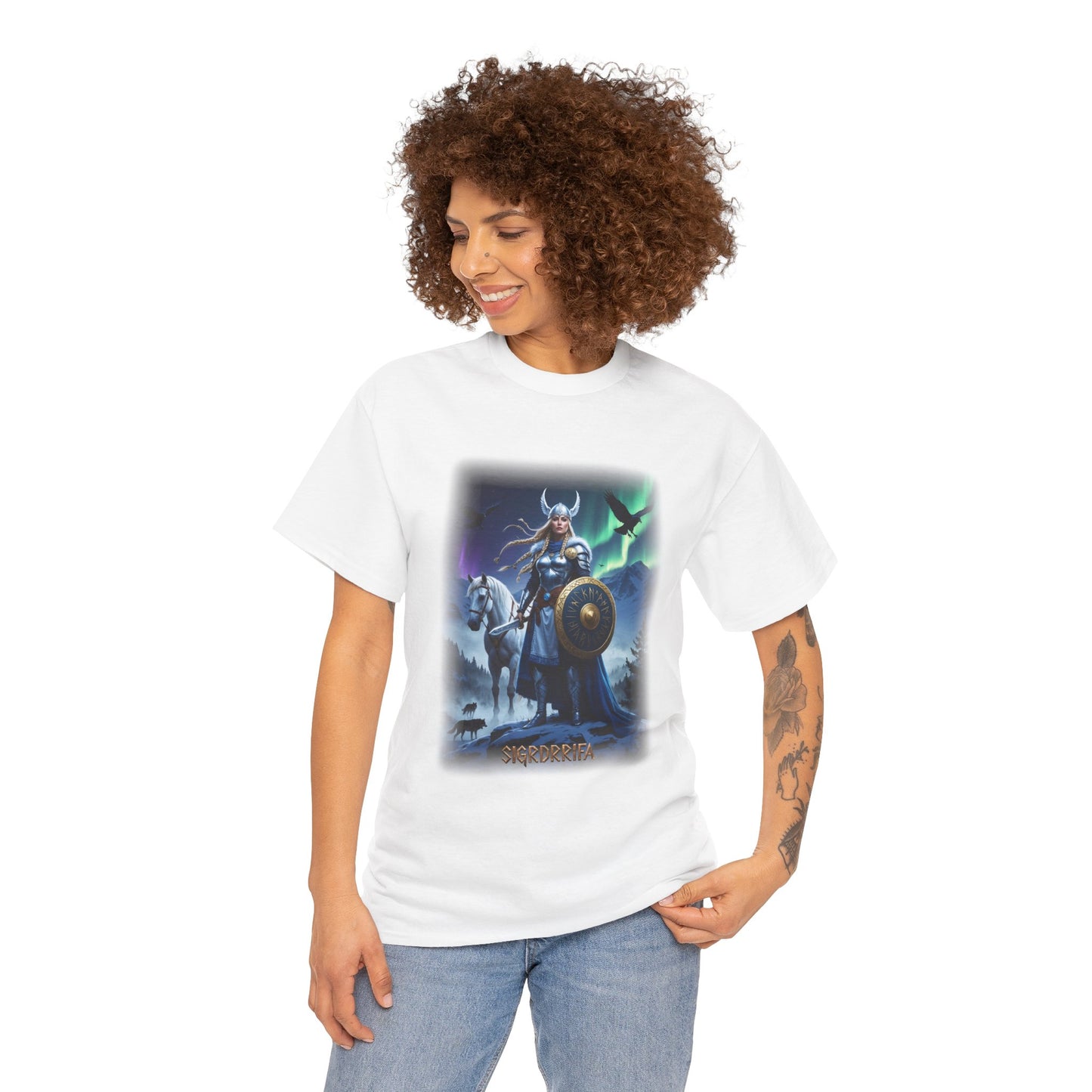 SIGRDRÍFA Valkyrie T-Shirt - Warrior maidens who serve Odin - Norse Mythology