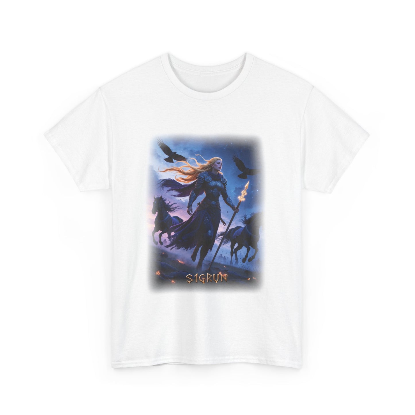 SIGRÚN Valkyrie T-Shirt - A divine figure intervening in the affairs of men - Norse Mythology