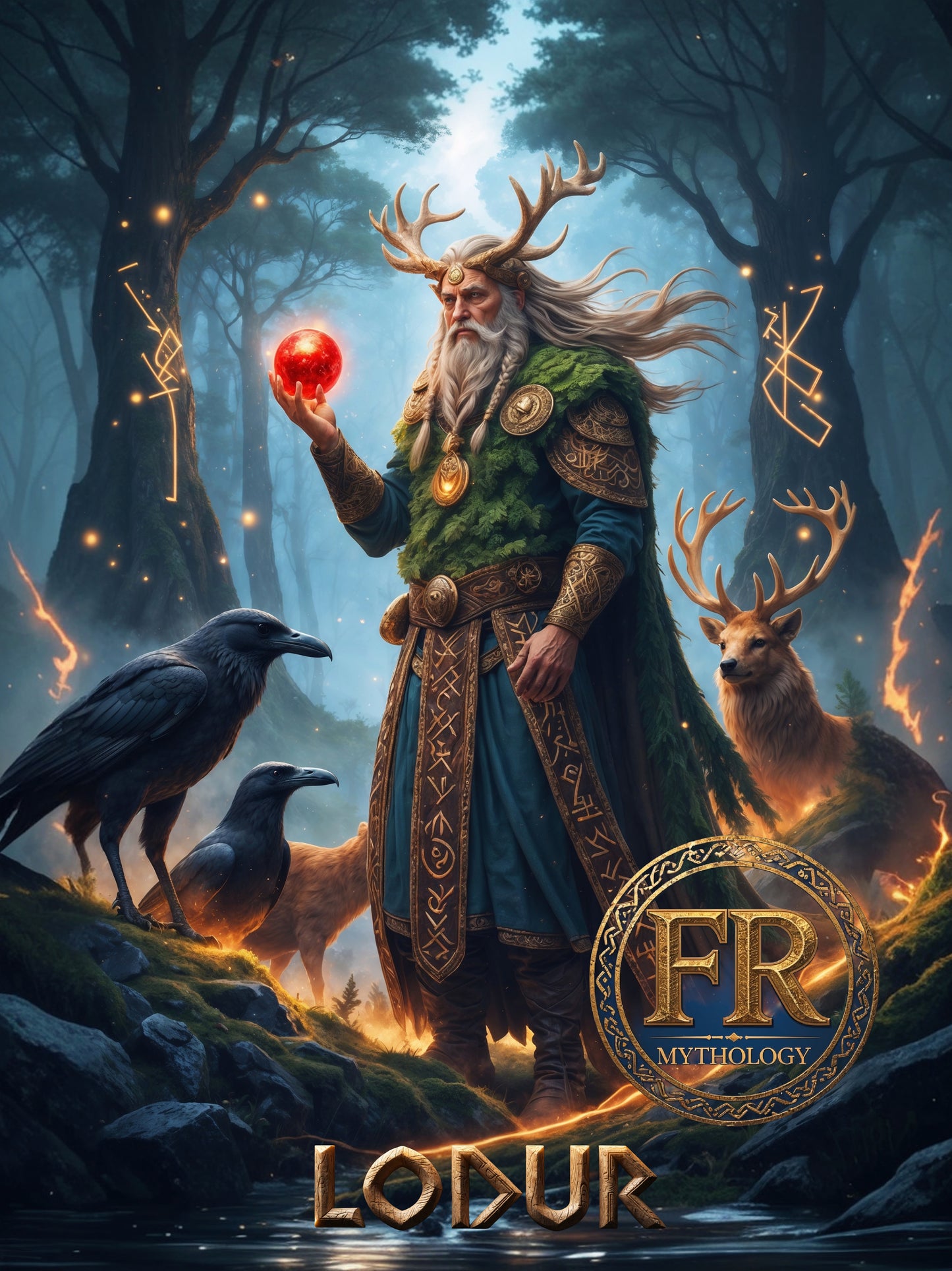 LODUR T-Shirt - Plays a crucial role in the creation of mankind - Norse Mythology