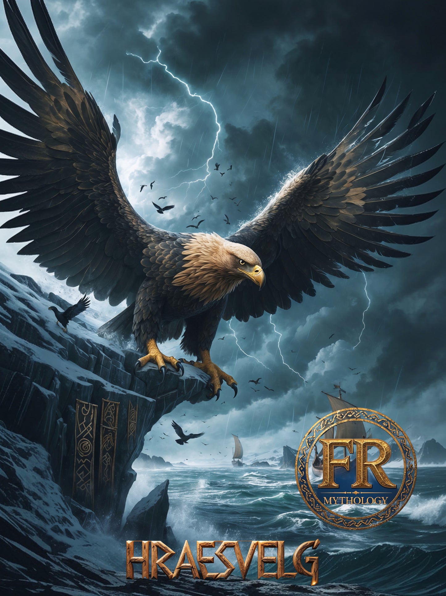 HRAESVELG T-Shirt - Takes the form of a massive eagle - Norse Mythology