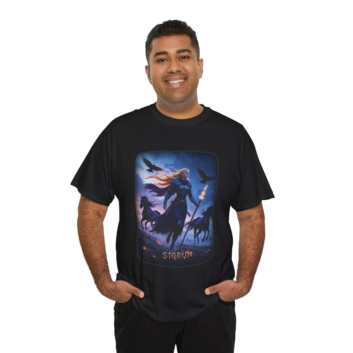 SIGRÚN Valkyrie T-Shirt - A divine figure intervening in the affairs of men - Norse Mythology