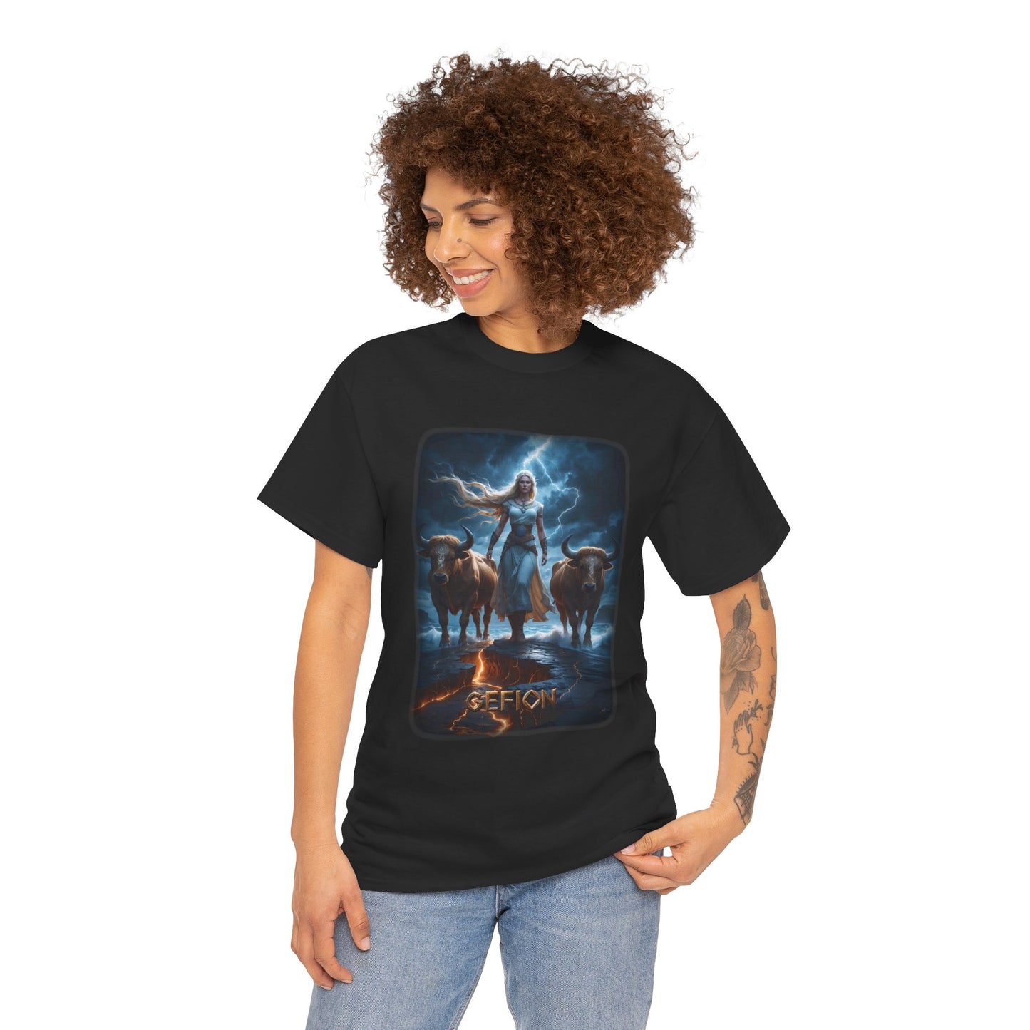 GEFION T-Shirt - Goddess who created Zealand - Norse Mythology