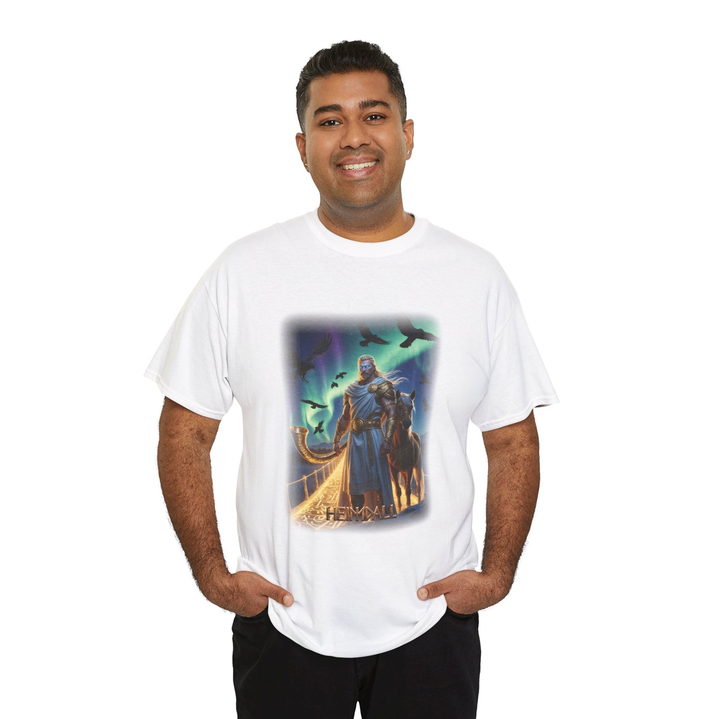 HEIMDALL T-Shirt - Guardian of Bifröst, the shimmering rainbow bridge that connects Midgard to Asgard - Norse Mythology