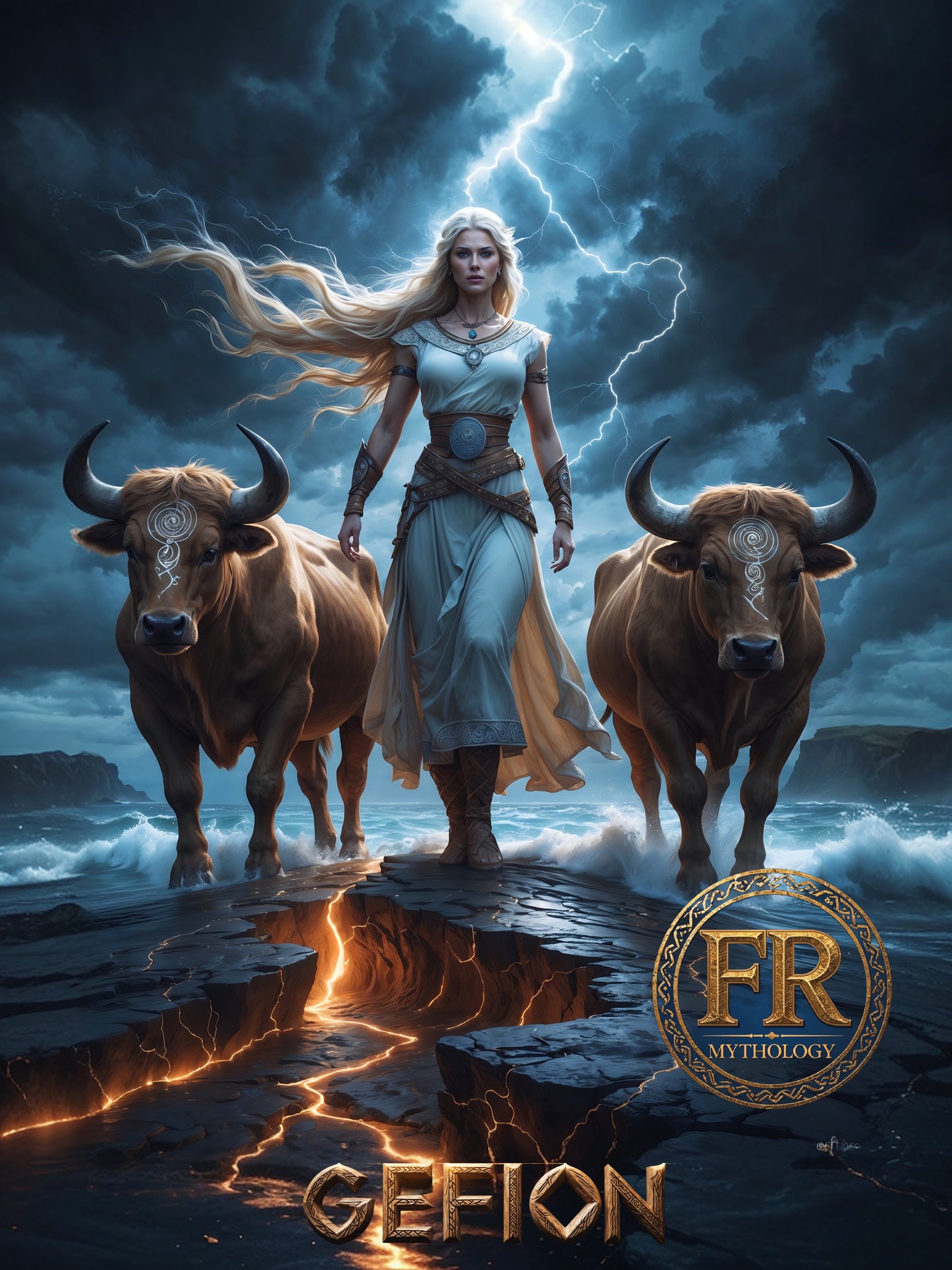 GEFION T-Shirt - Goddess who created Zealand - Norse Mythology