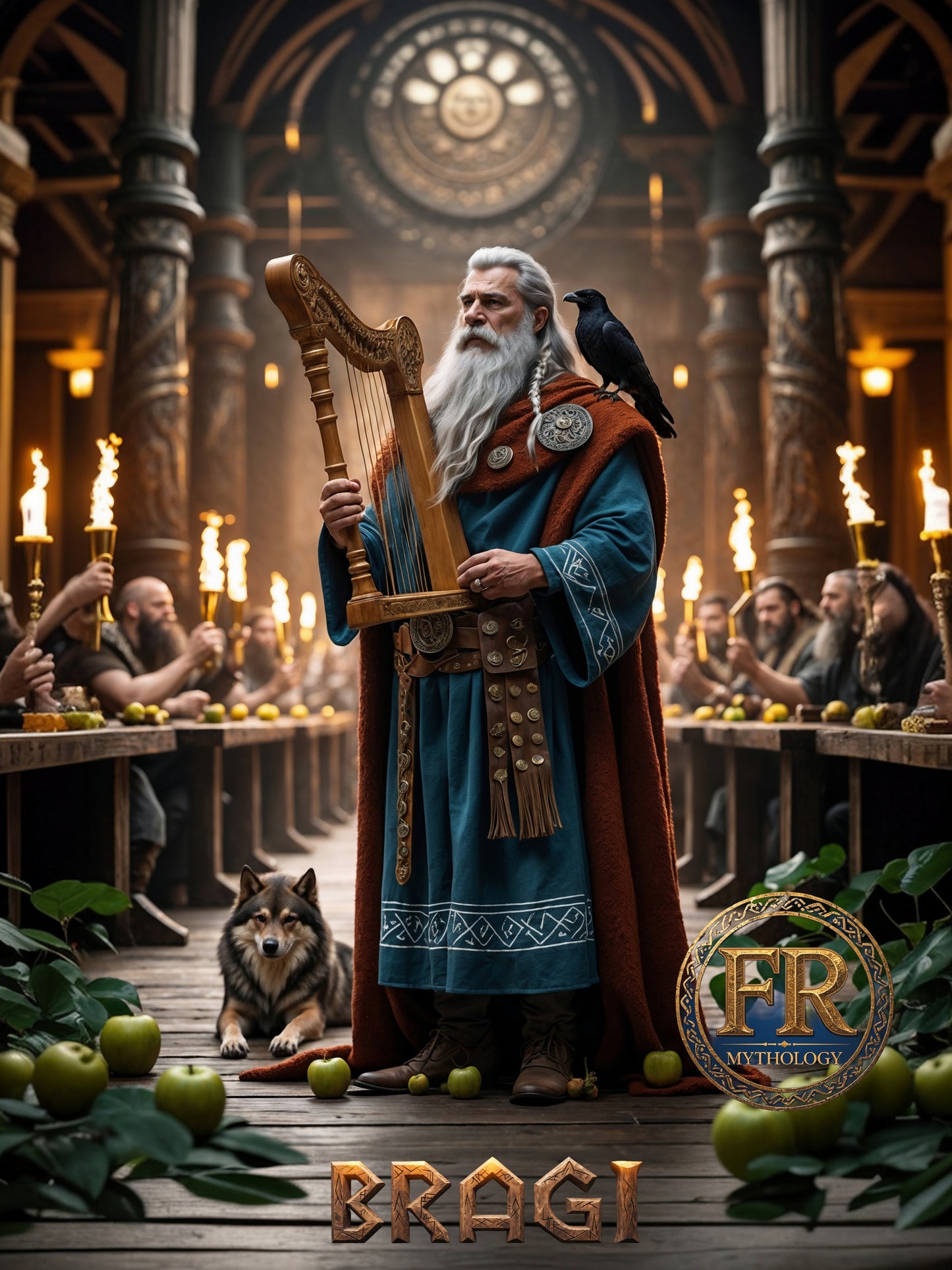 BRAGI T-Shirt - Known for his wisdom, mastery of words, and the power of speech and song - Norse Mythology