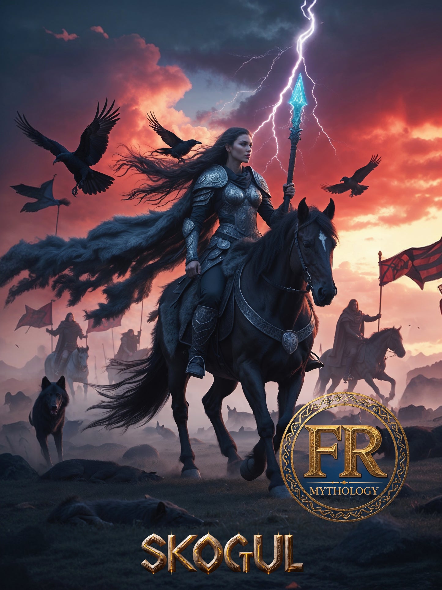 SKÖGUL Valkyrie T-Shirt - Role as a harbinger of war and death - Norse Mythology