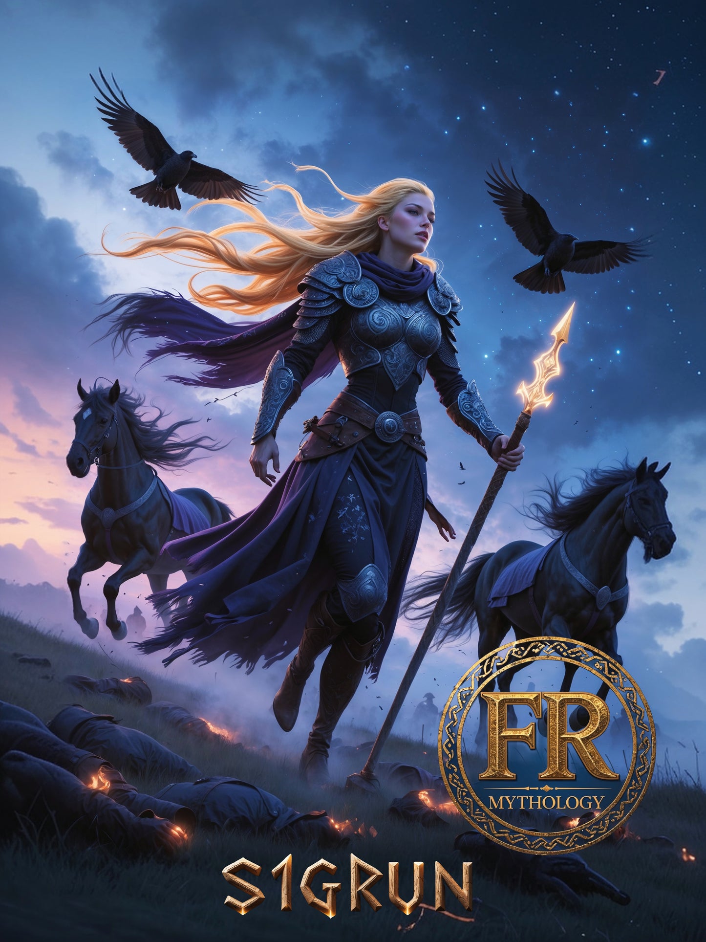 SIGRÚN Valkyrie T-Shirt - A divine figure intervening in the affairs of men - Norse Mythology