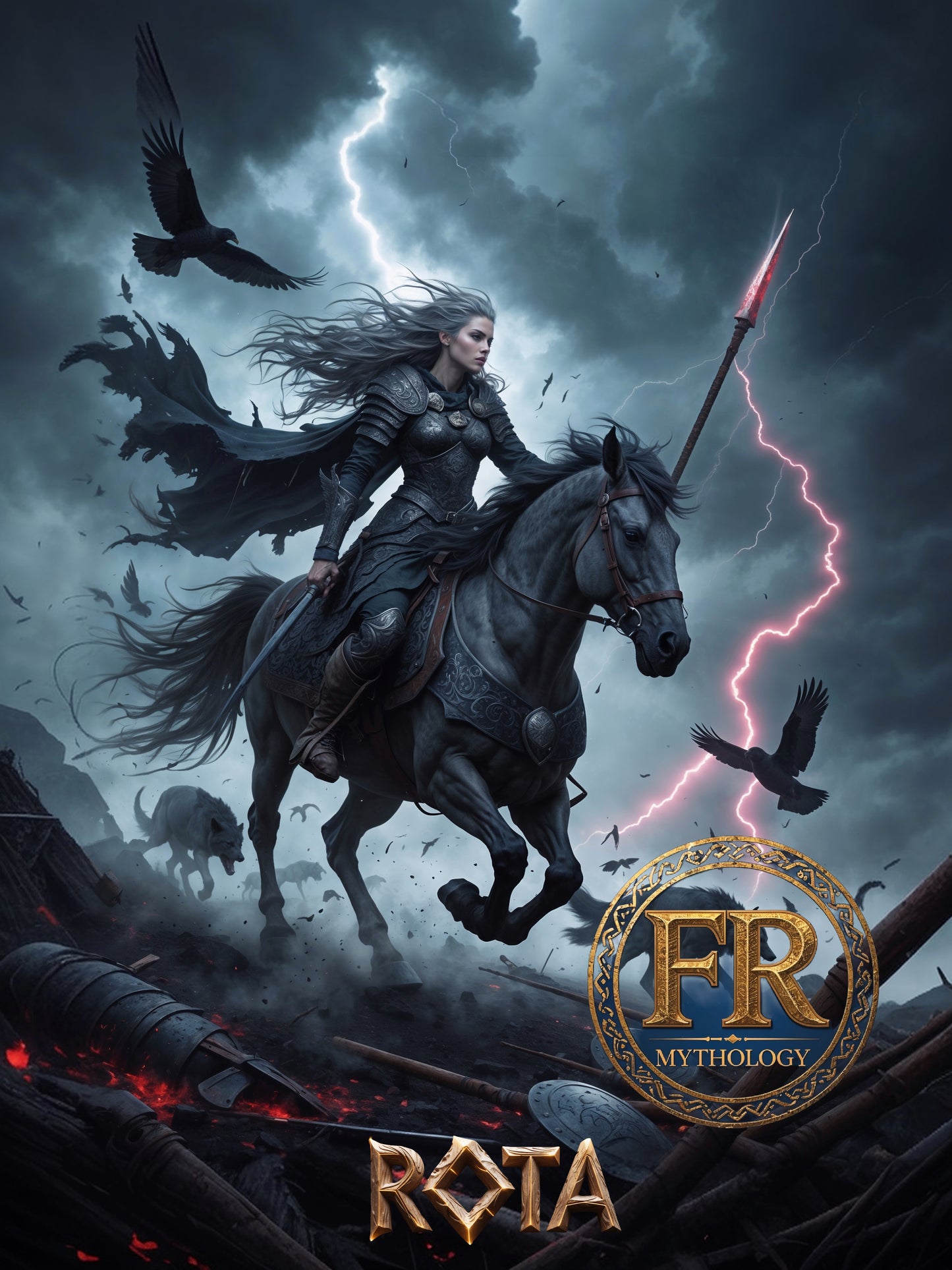RÓTA Valkyrie T-Shirt - A  mysterious and evocative figure among the valkyries - Norse Mythology