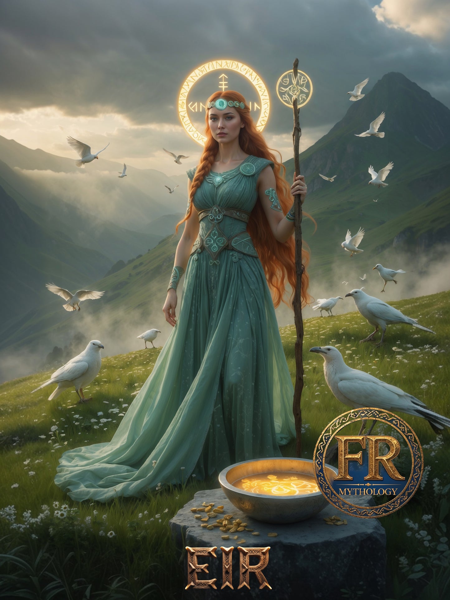 EIR Valkyrie T-Shirt - Associated with medicine, healing, and protection from illness - Norse Mythology