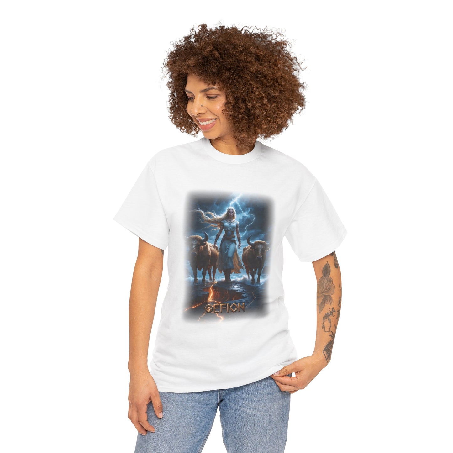 GEFION T-Shirt - Goddess who created Zealand - Norse Mythology