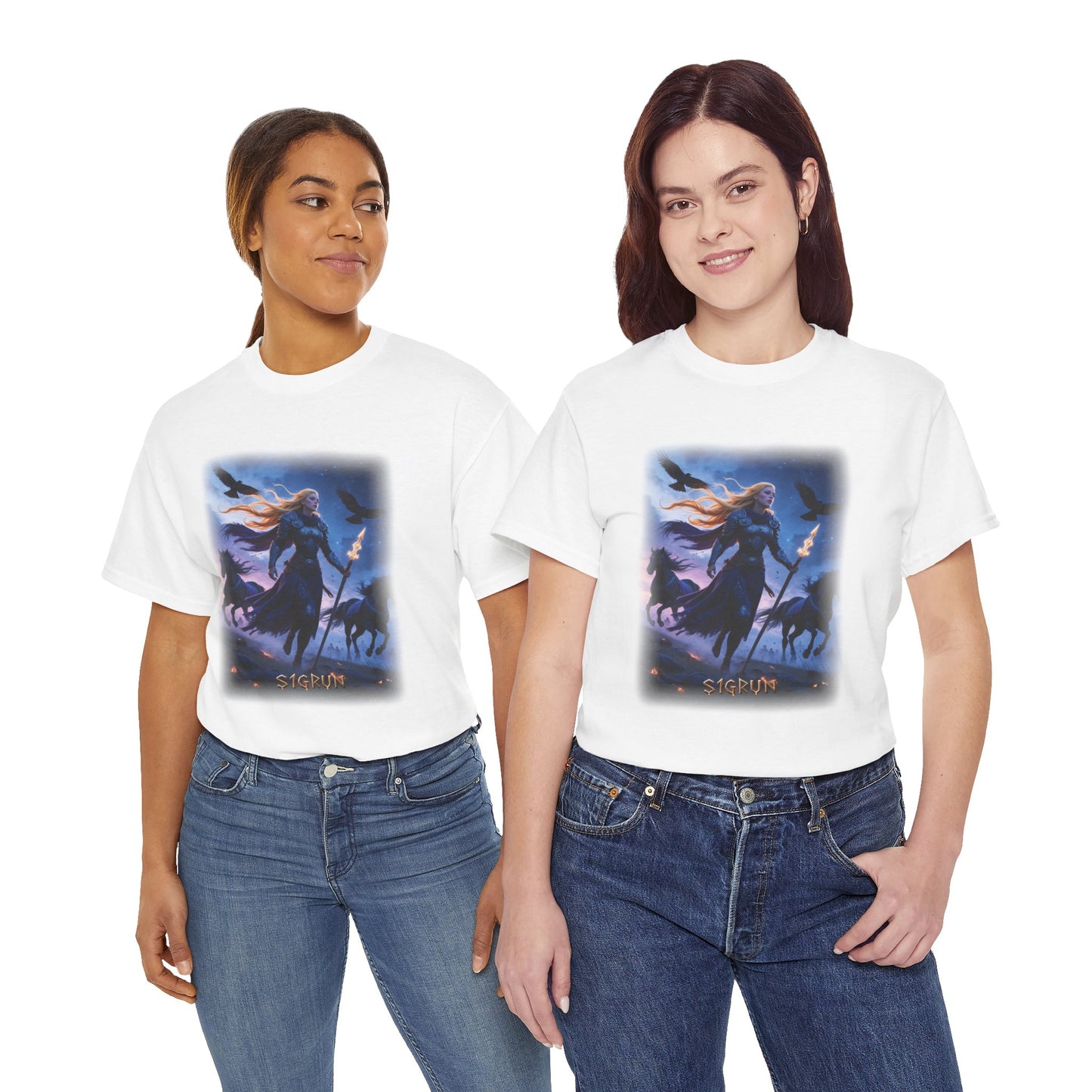 SIGRÚN Valkyrie T-Shirt - A divine figure intervening in the affairs of men - Norse Mythology